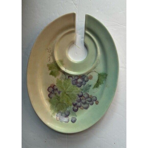 Vintage set of 6 hand painted snack and glass plates - Picture 1 of 3
